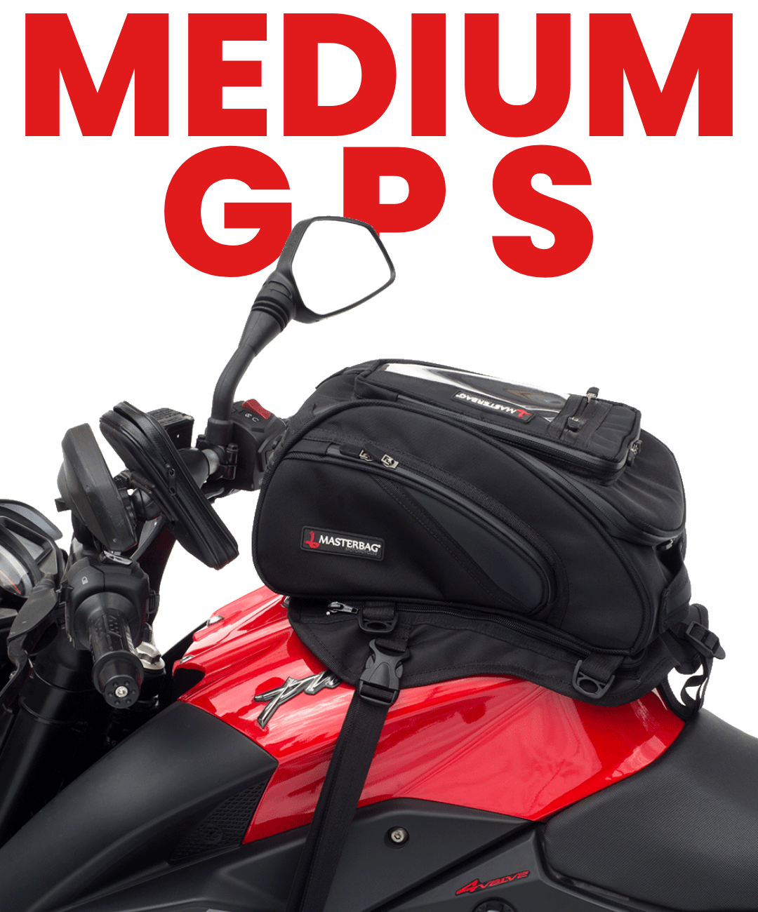 TankBag Medium para motos, con fijación segura y gran capacidad de almacenamiento. Hecha con Porta GPS, correas ajustables de sujeción segura y gran compatibilidad de modelos sin necesidad de herrajes.