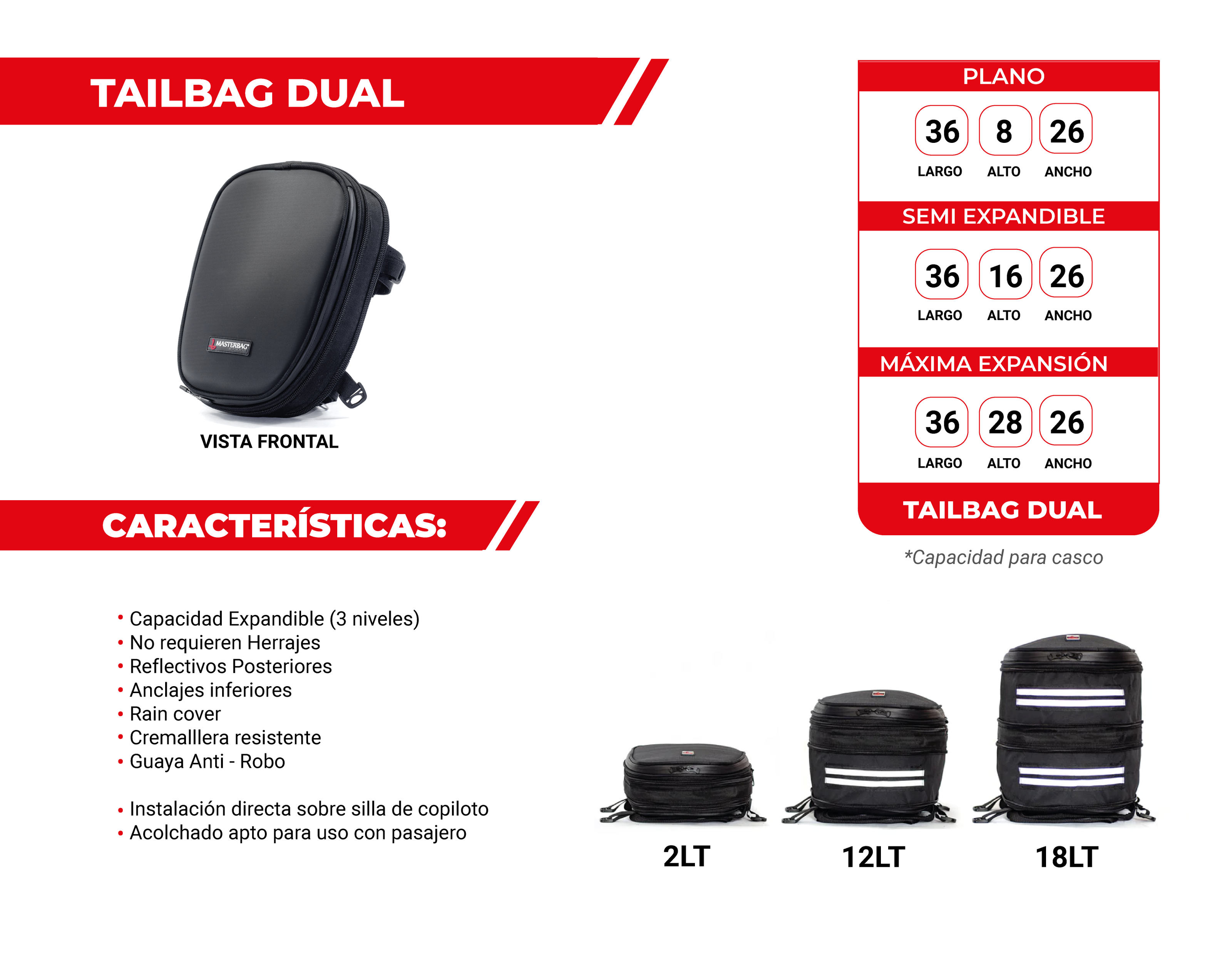 TailBag Dual | Portacasco Plano Masterbag