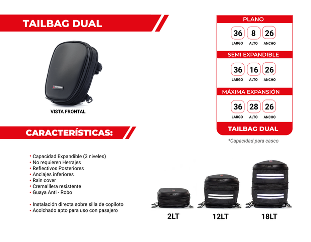 TailBag Dual | Portacasco Plano Masterbag