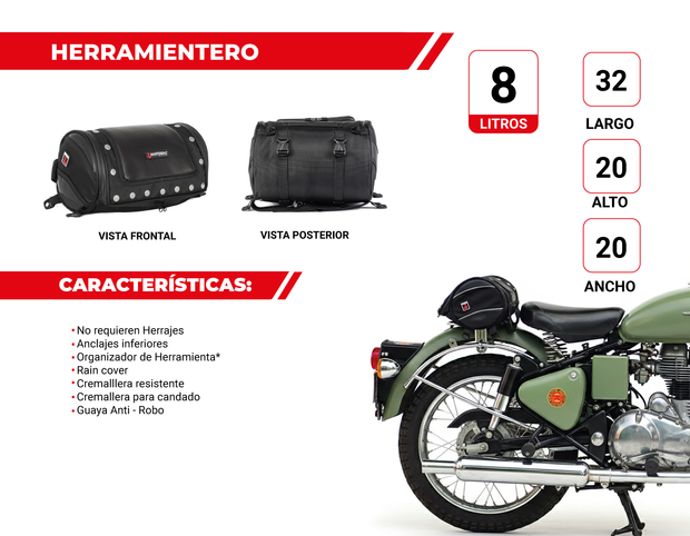 Herramientero | Maleta Impermeable para Moto