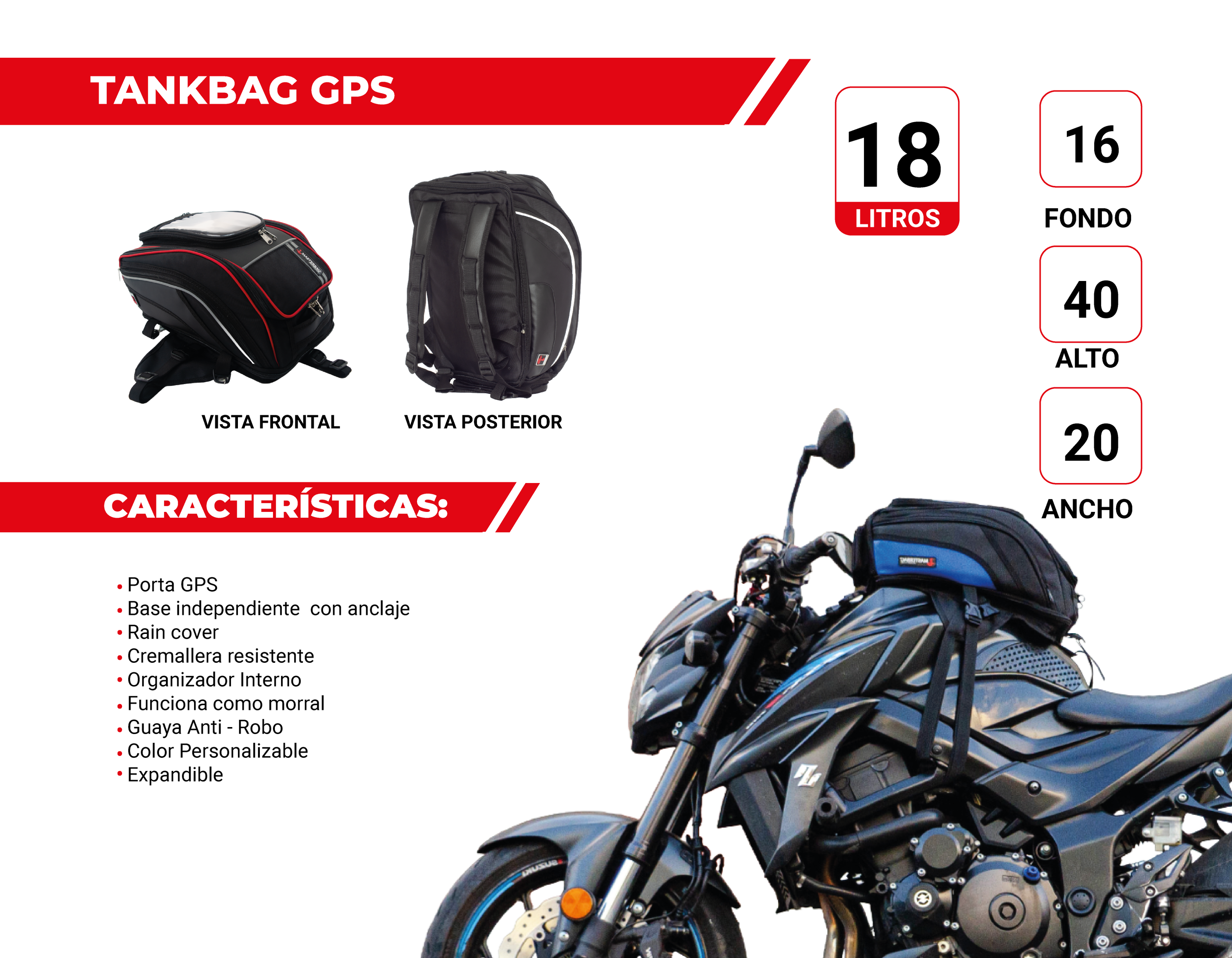 Tankbag GPS - Maleta de Tanque para Motos