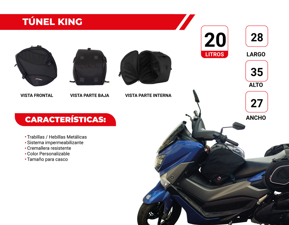 Tunnel King | Maleta Impermeable para Motocicleta tipo Scooter