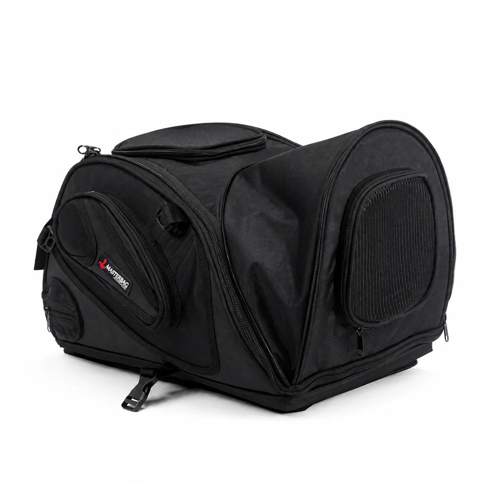 Maleta para mascotas en moto talla grande, vista en ángulo, PetBag Masterbag