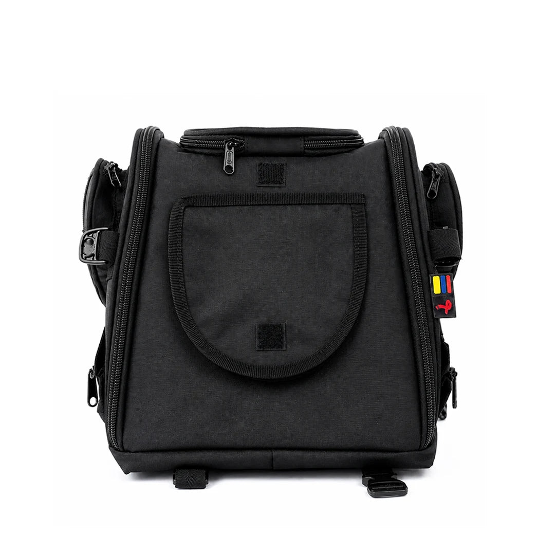 Maleta para mascotas en moto talla mediana, vista posterior, PetBag Masterbag
