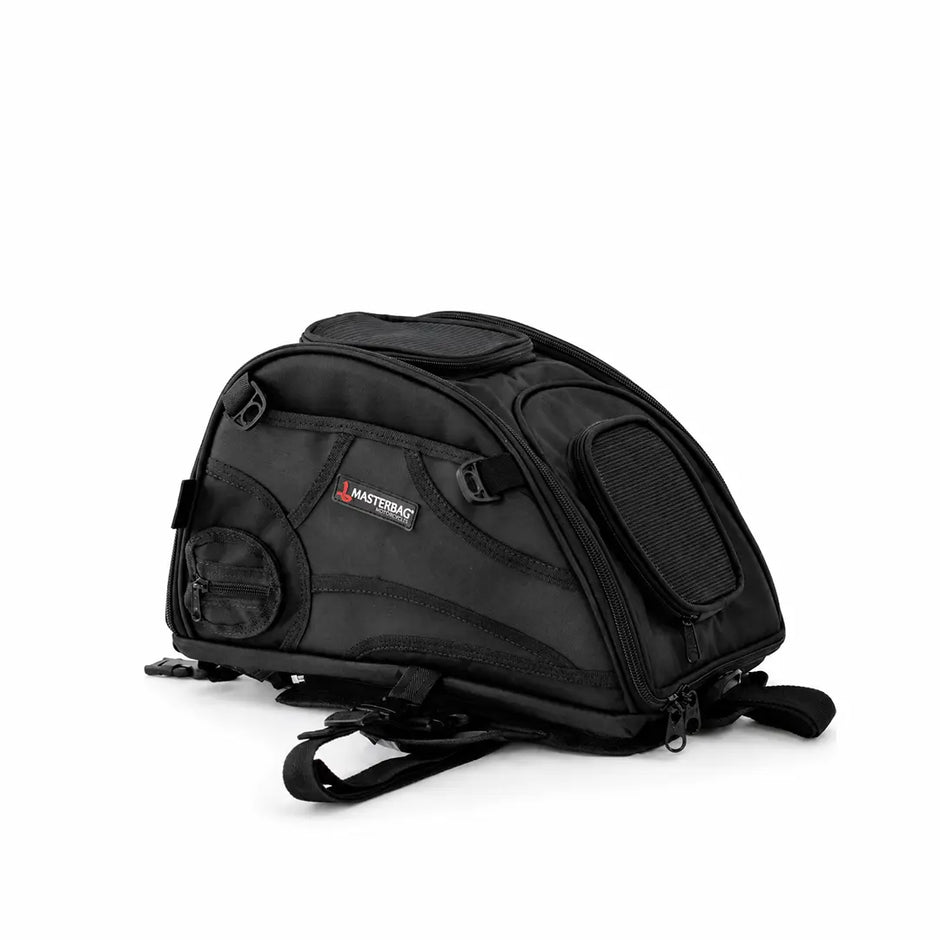 Maleta para mascotas en moto talla pequeña, vista en ángulo, PetBag Masterbag
