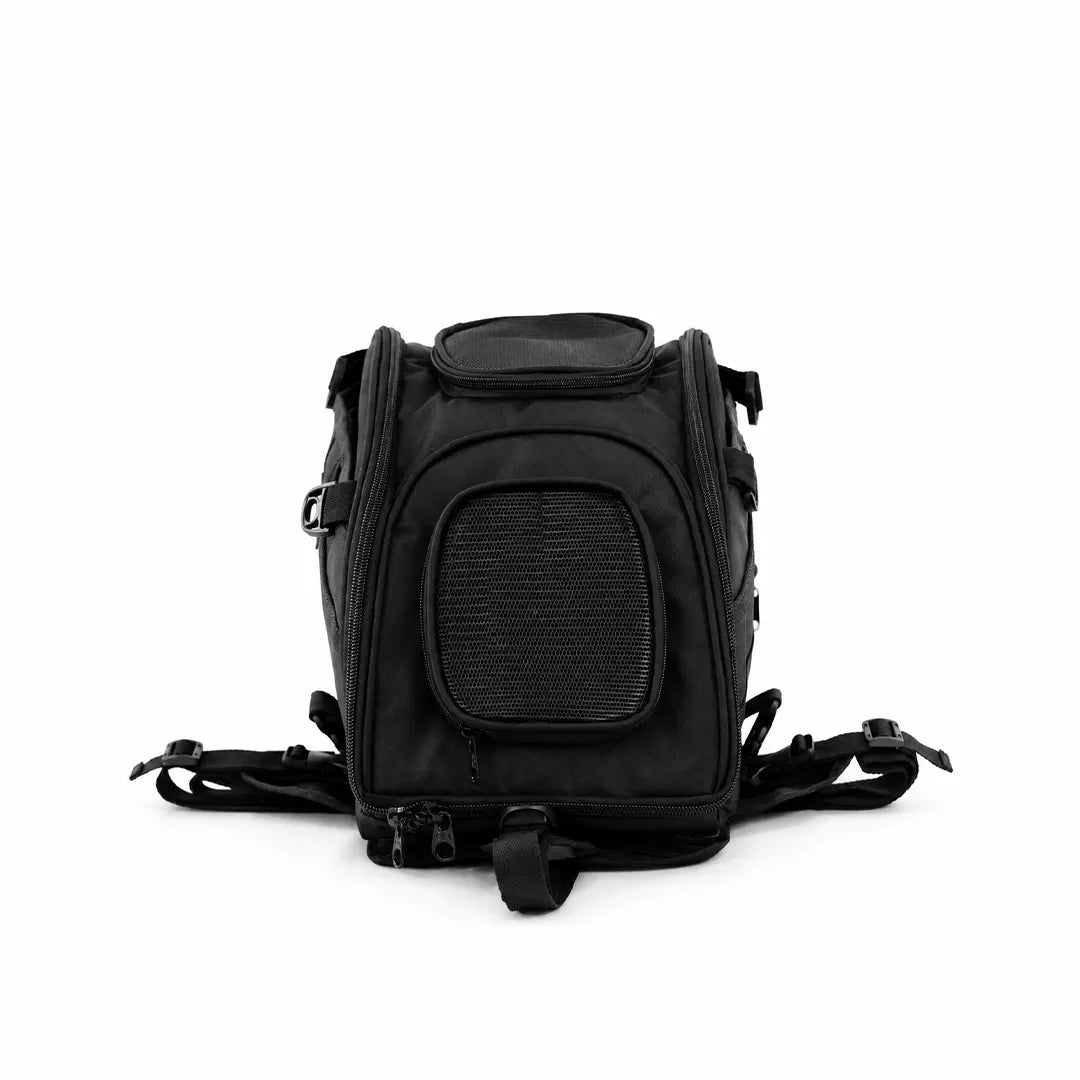 Maleta para mascotas en moto talla pequeña, vista frontal, PetBag Masterbag
