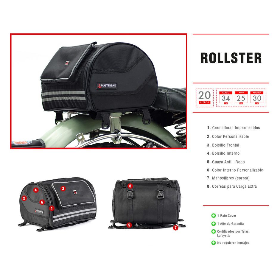 Tula Rollster | Maleta Amplia para Cola de Motocicleta Masterbag