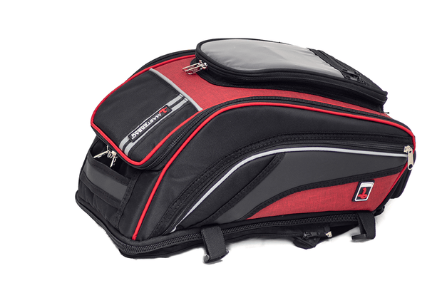 TankBag GPS con visor táctil para navegación, material resistente de calidad. Sujeción segura, impermeabilidad y gran capacidad de carga.